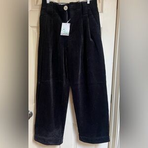 NEW GANNI wide leg wide wale corduroy black Pants  38 6 - 8
